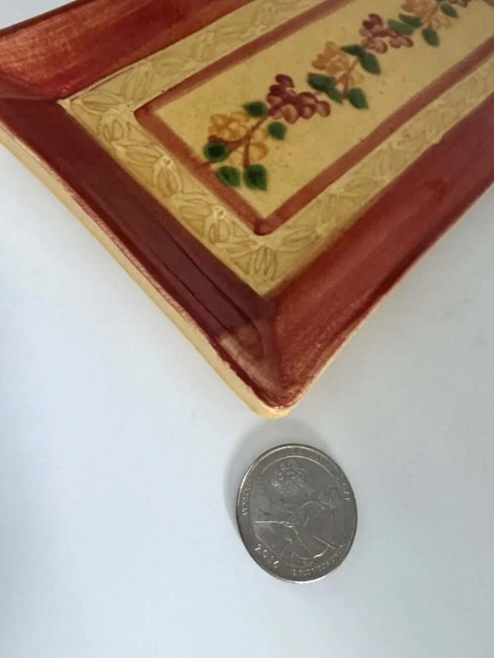 Vintage Terracotta Tray French Country Terre e Provence Made in France 8 Inch
